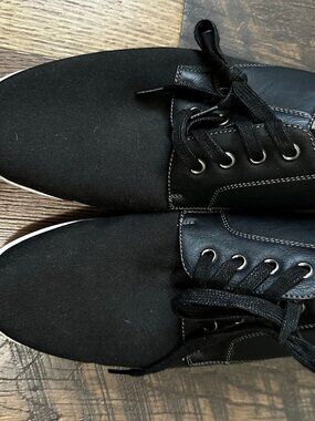 Bruno Marc New York Men's Casual Lace-Up Oxford Sneakers, Black Canvas with Blac